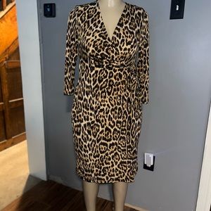 NWT Black label animal print wrap look dress - 10